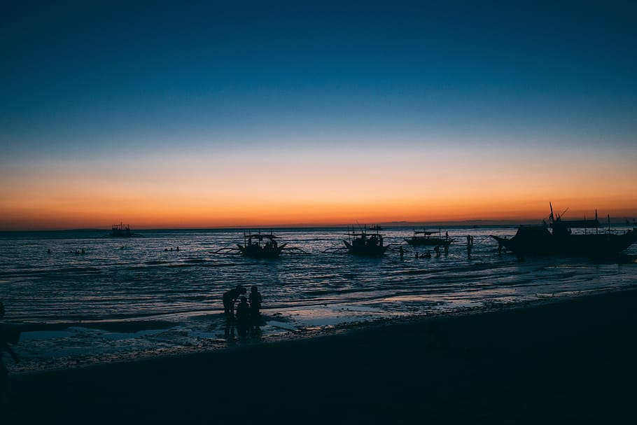 sea, ocean, water, waves, nature, dark, clouds, sky, sunset HD wallpaper