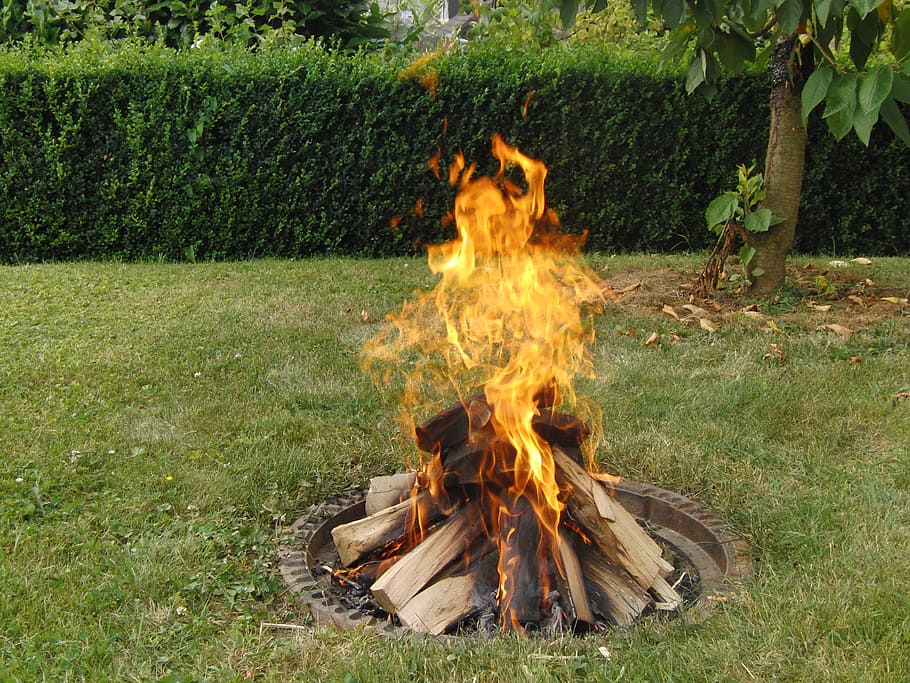 grill fire, barbecue, fireplace, garden, kindle, wood fire HD wallpaper