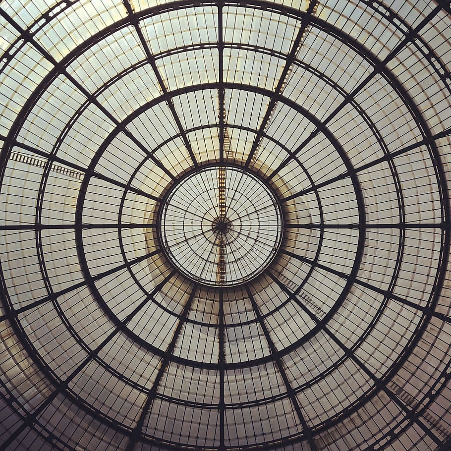 dome, vault, galleries, milan, ceiling, architecture, pattern HD wallpaper