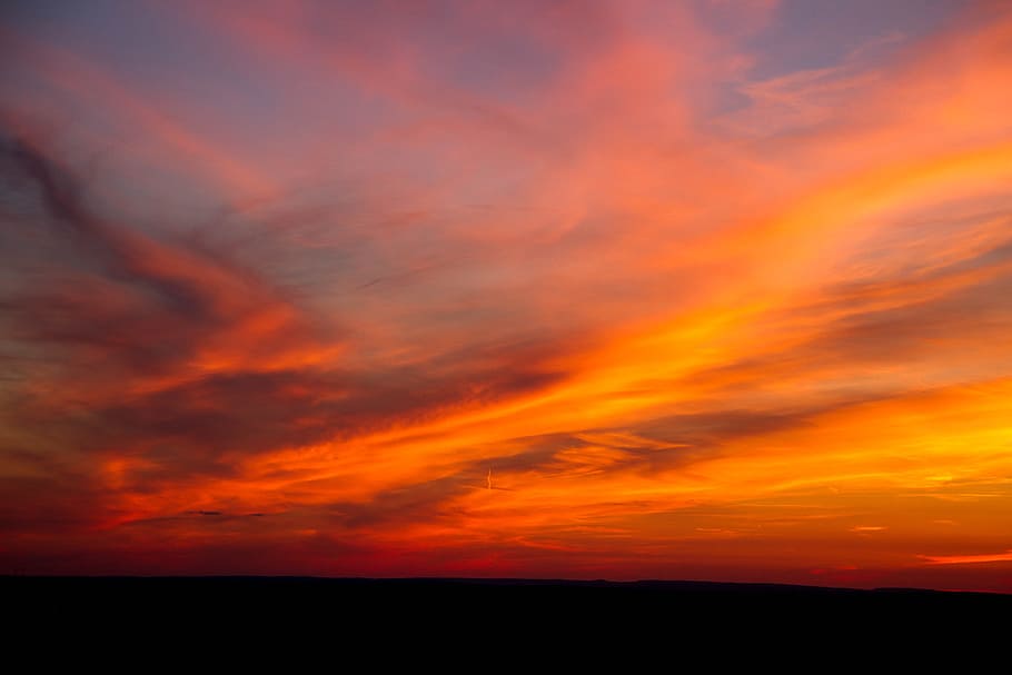 Sunset, Rays, the rays, red, dramatic sky, nature, orange color HD wallpaper