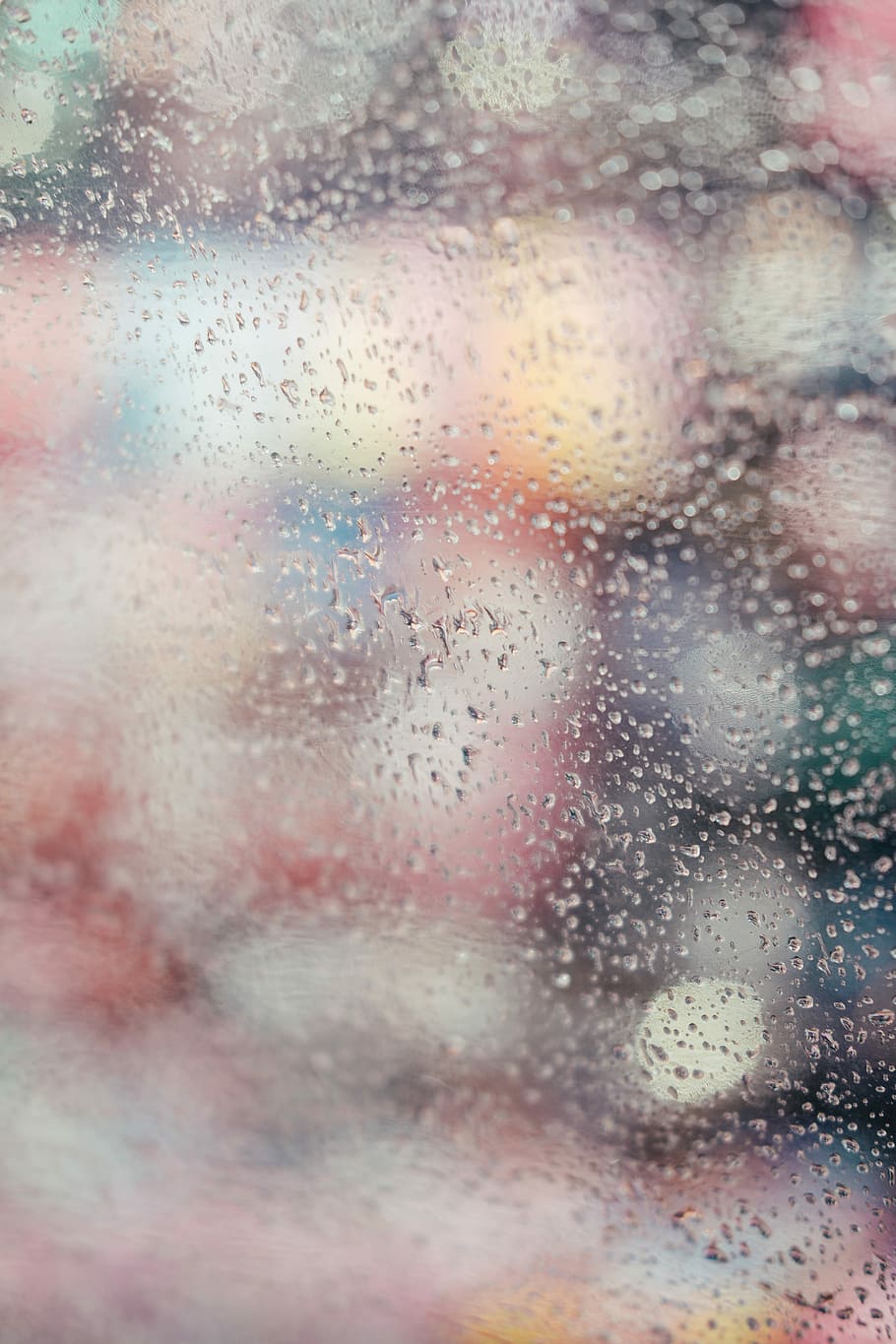 glass with watermarks, droplet, rain, texture, detail, color HD wallpaper