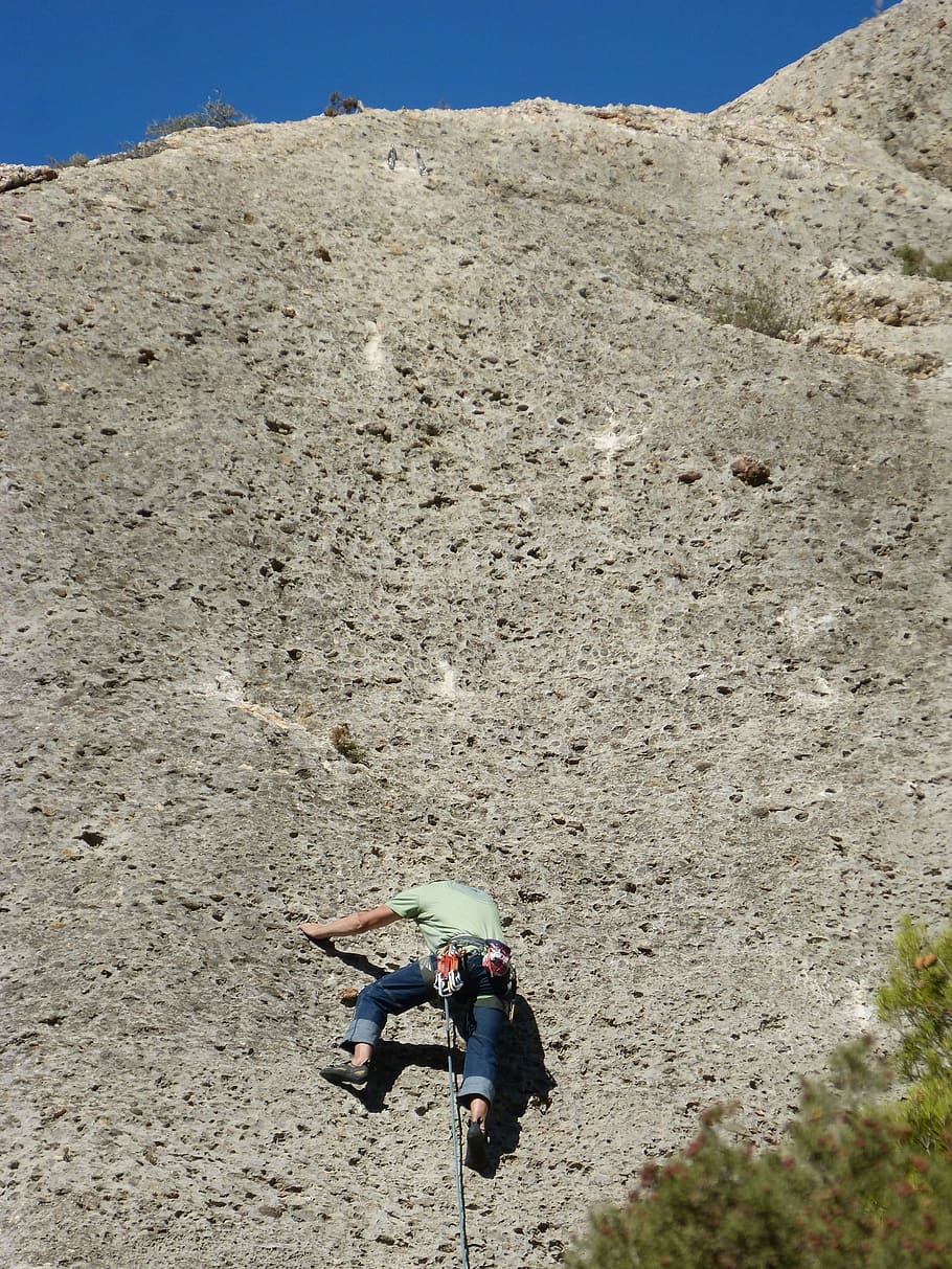 Escalation, Climber, Rock, Montsant, margalef, climbing equipment, HD wallpaper