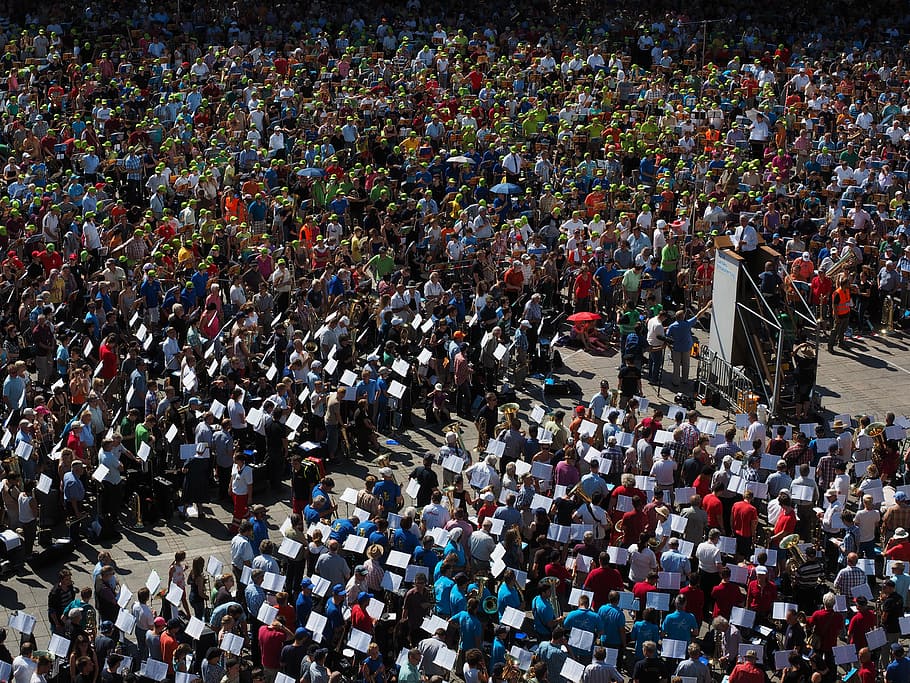 cathedral square, ulm, human, crowds, collection, people, group HD wallpaper