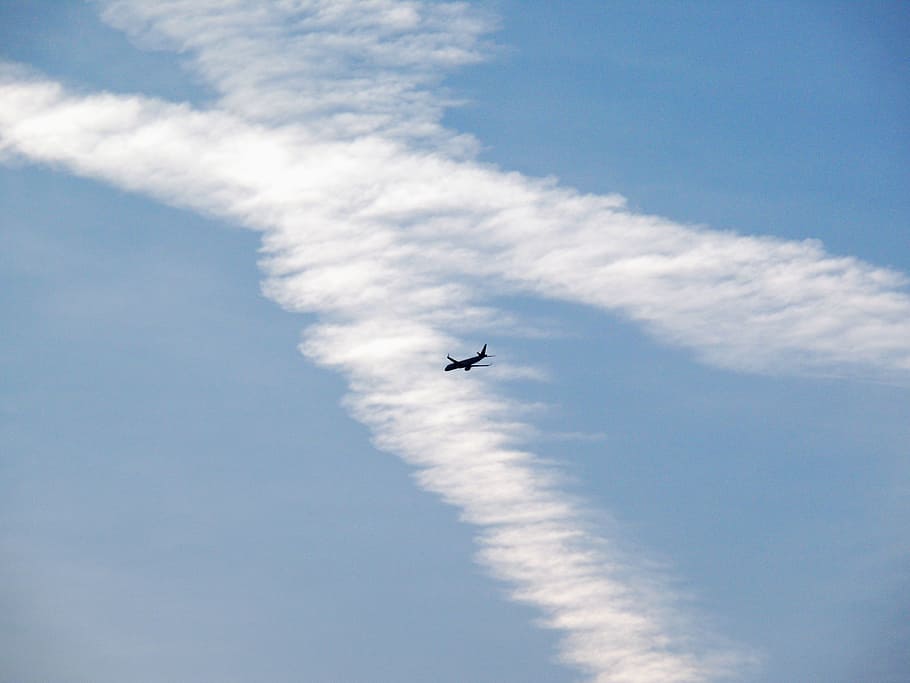 air, clouds, luftkreuz, sky, aircraft, fly, blue, weather, blue sky HD wallpaper