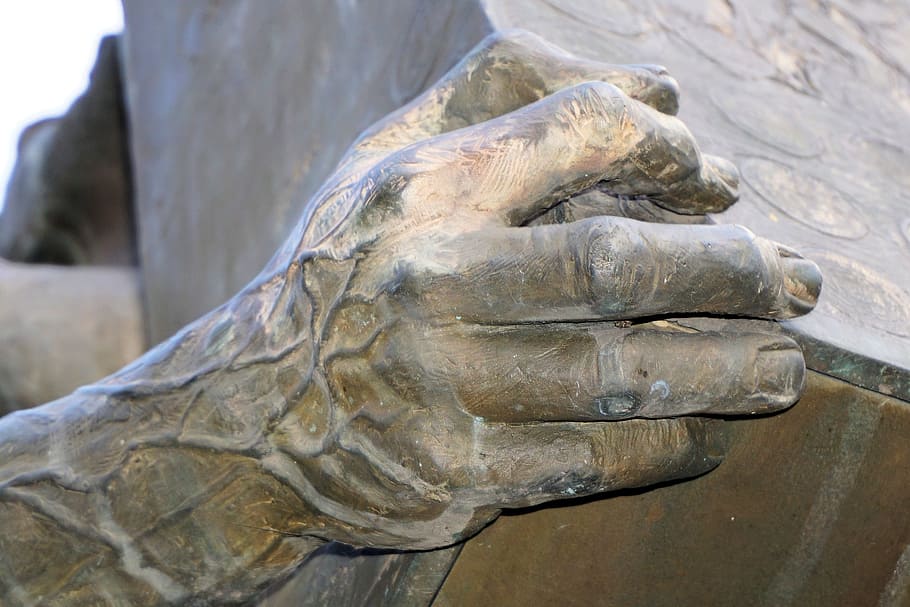 Hand, Sculpture, Artwork, Figure, bronze, statue, human, places of interest HD wallpaper