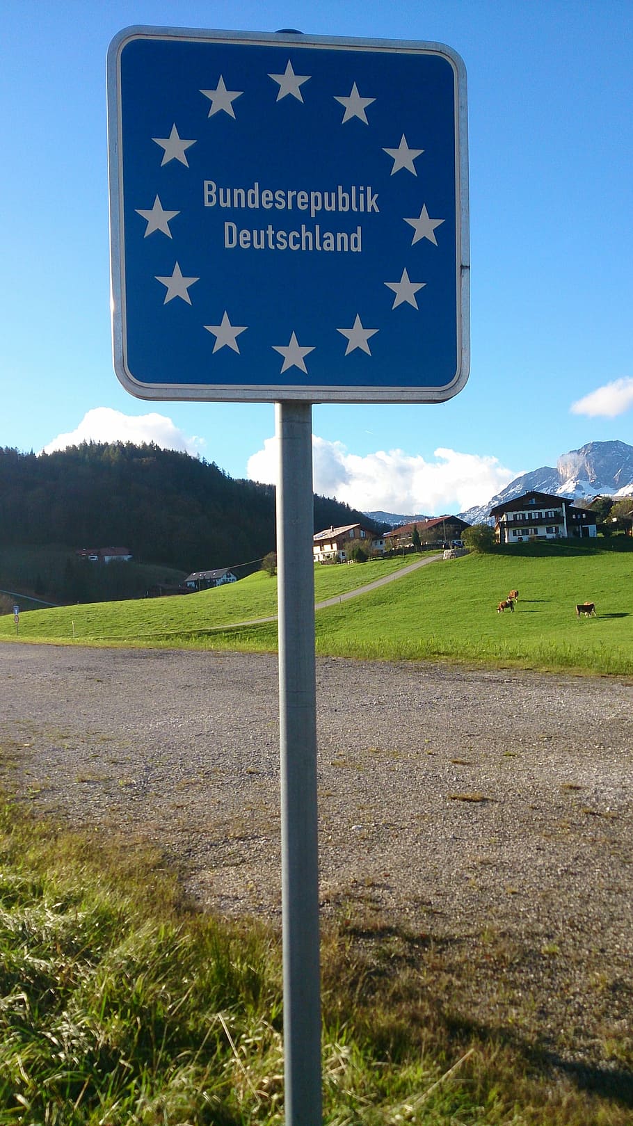 germany, border crossing, shield, eu, sign, communication, information HD wallpaper