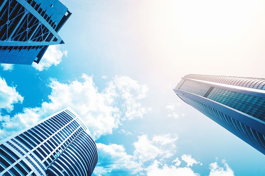 architecture, building, infrastructure, cloud, blue, sky, skyscraper HD wallpaper