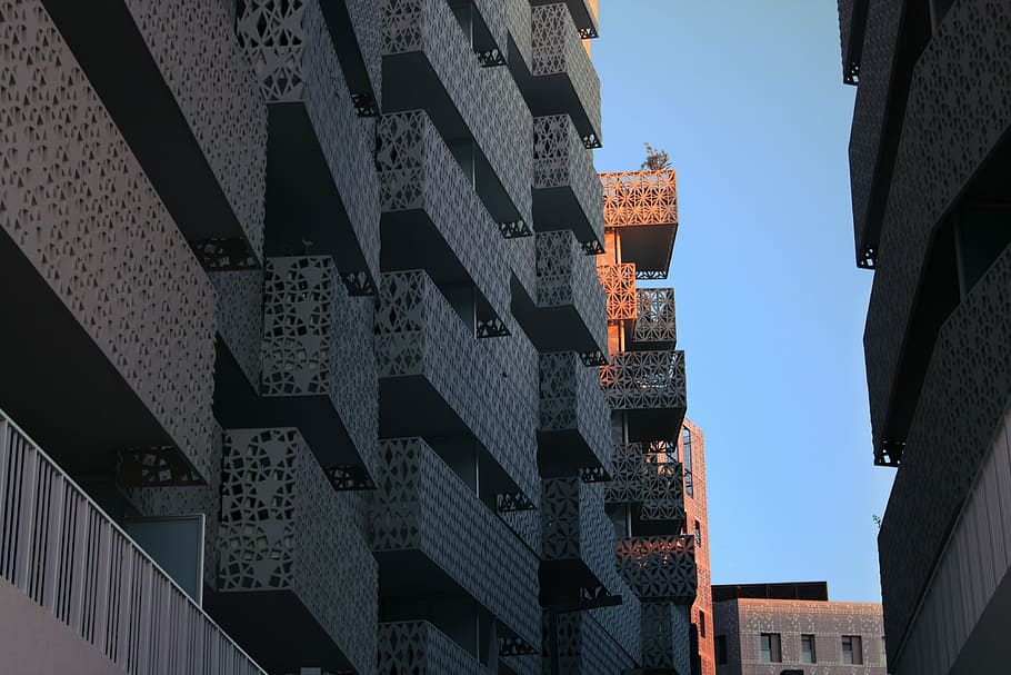 Building, Facade, Architecture, new building, lace concrete HD wallpaper