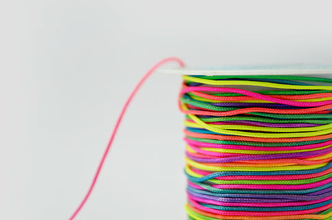 multicolored rope, colors, thread, colorful, craft, sewing HD wallpaper