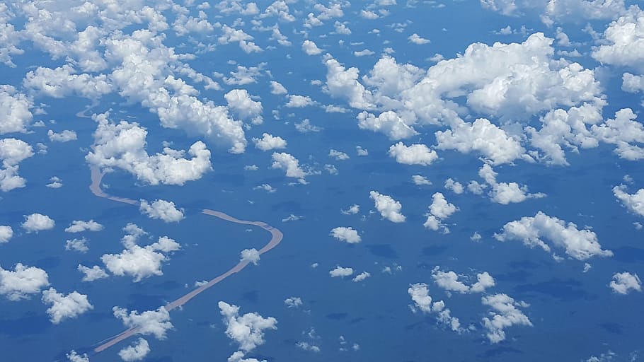 aviation, clouds, wings, cloud - sky, beauty in nature, blue HD wallpaper