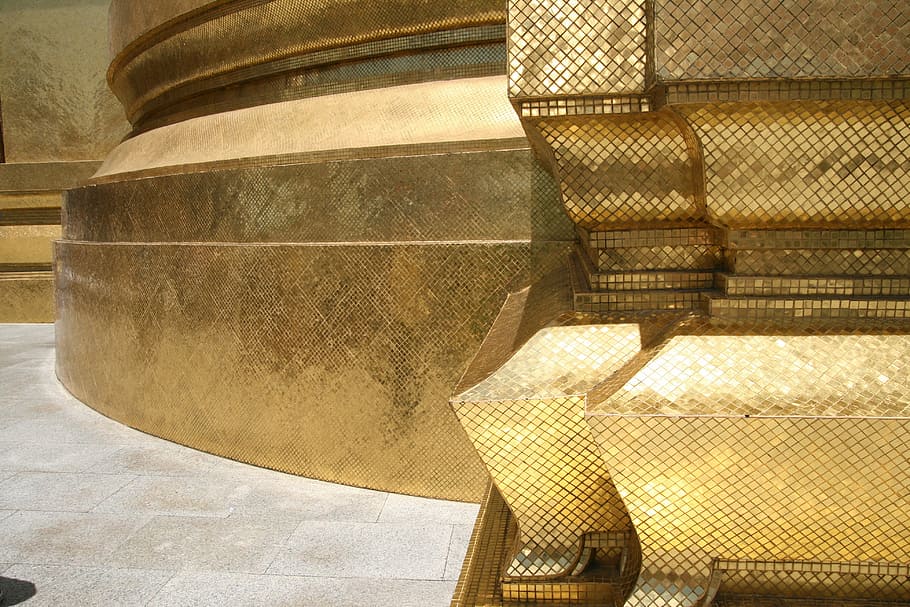 gold, temple, thai, outside, pattern, religion, thai temple HD wallpaper