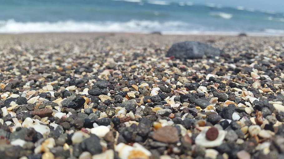 Beach, Pebbles, Sea, Shore, Stones, sand, coastline, nature HD wallpaper