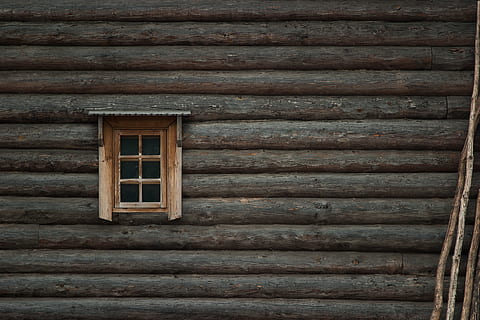 brown wooden window, Hut Window, log, building, cabin, wood - Material HD wallpaper
