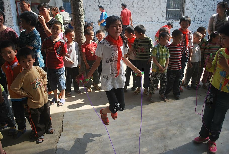 jump, rope, jumping, play, exercise, girl, people, street, cultures HD wallpaper