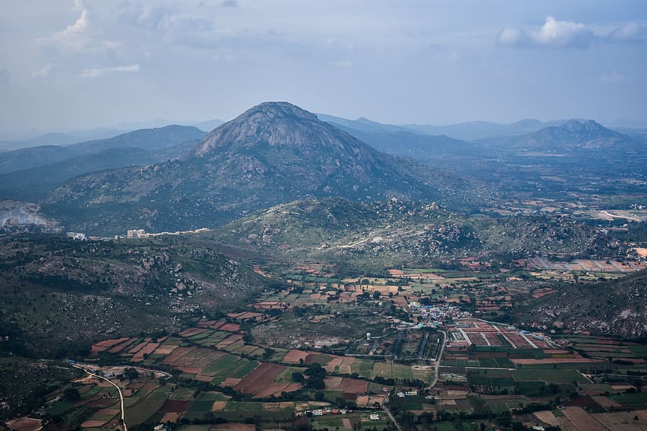 Nandi Hills, Bengaluru, India, bird's-view photo of rural view