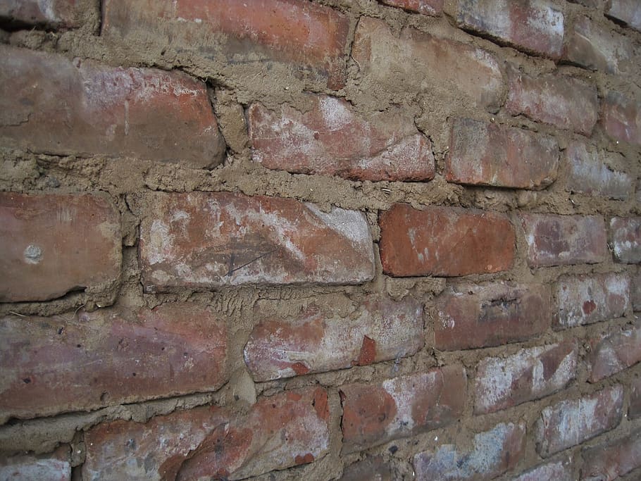 wall, brick, red, mortar, rough, old, building, texture, backdrop HD wallpaper
