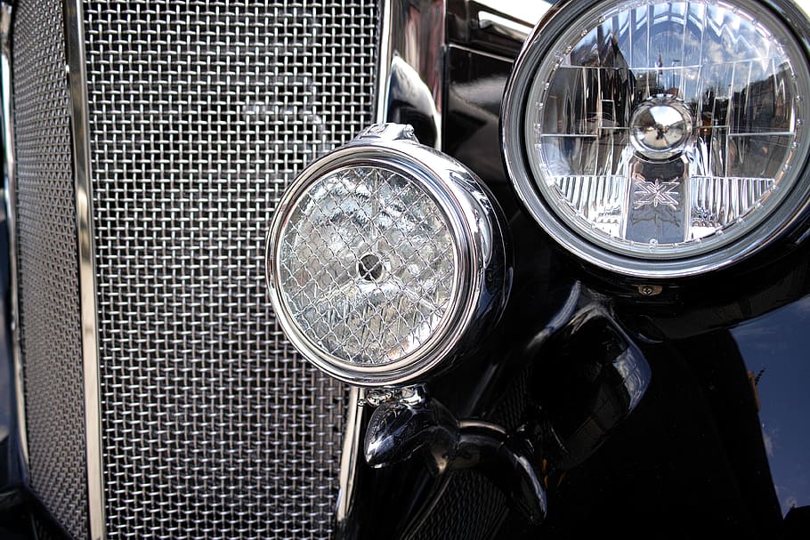 car, headlight, glass, antique, classic, retro, passion, photography HD wallpaper