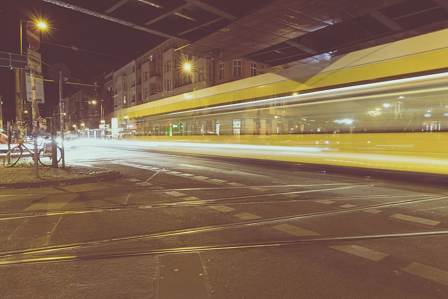 time lapse of busy road, architecture, berlin, bridge, building HD wallpaper