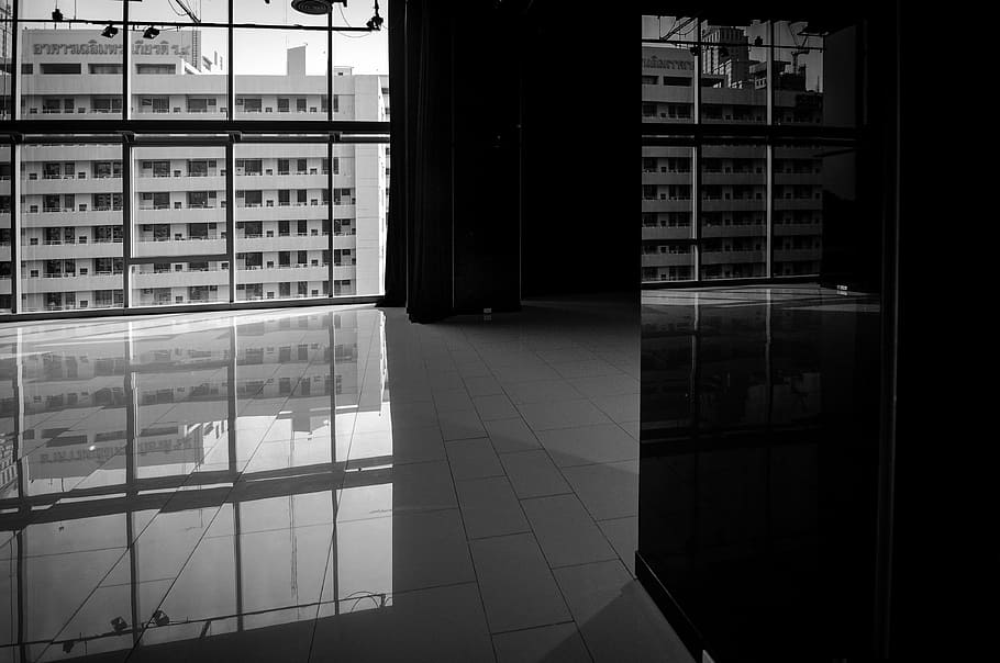 Black White, White, Building, Architecture, tone, window, indoors HD wallpaper