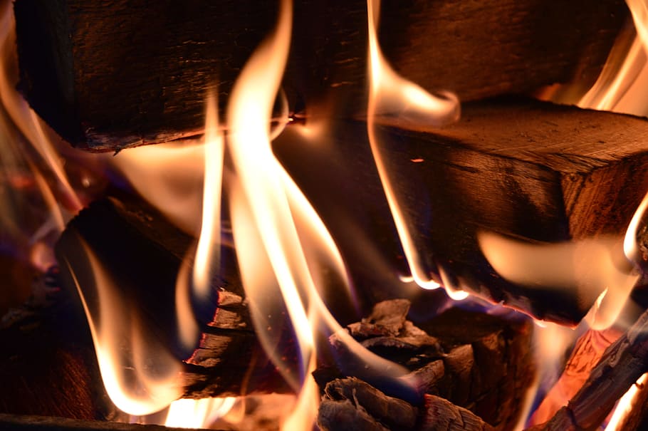 flame, hot, heat, fireplace, burnt, firewood, smoke, warmly HD wallpaper