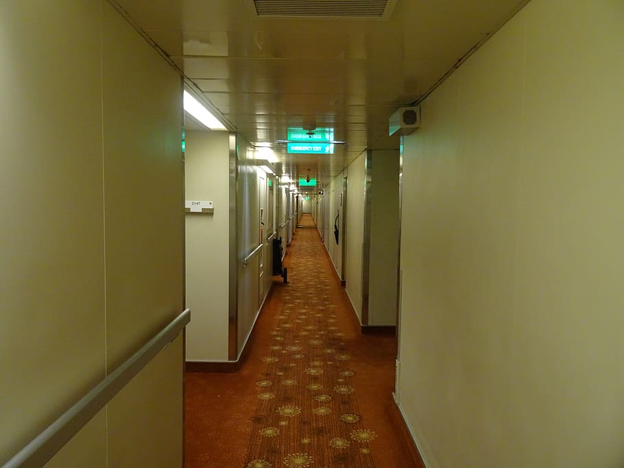 brown and white hallway, Corridor, Indoor, long, narrow, interior HD wallpaper