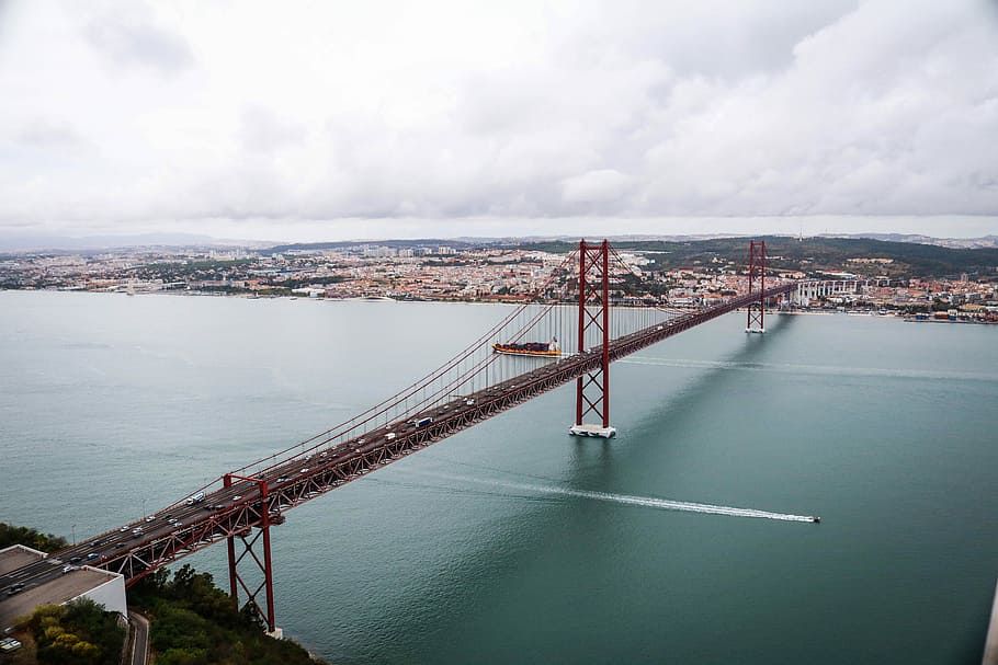 aerial view photography of Golden Gate Bridge San Francisco, California, gray bridge connecting two cities under white clouds HD wallpaper