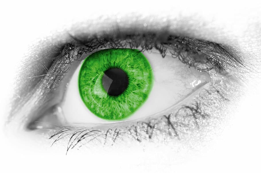 selective photo of green eye, abstract, beautiful, beauty, close