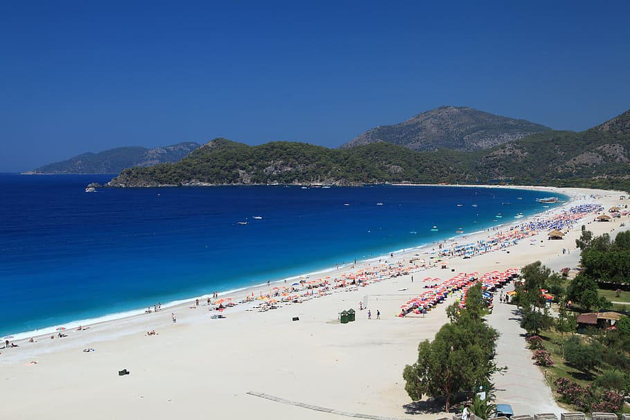 bay, beach, blue, coast, destination, landscape, ocean, relax HD wallpaper
