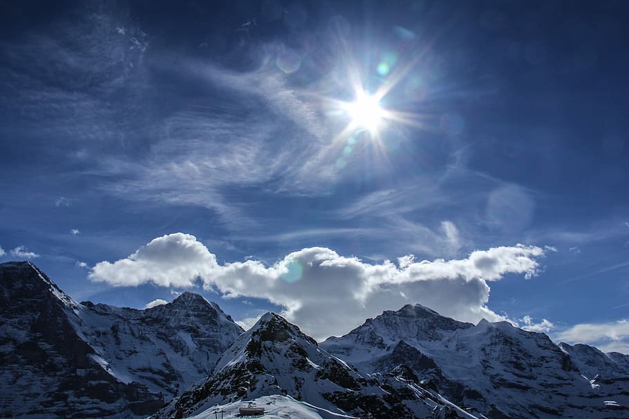 snow covered mountains during daytime, snowy mountain during day time HD wallpaper