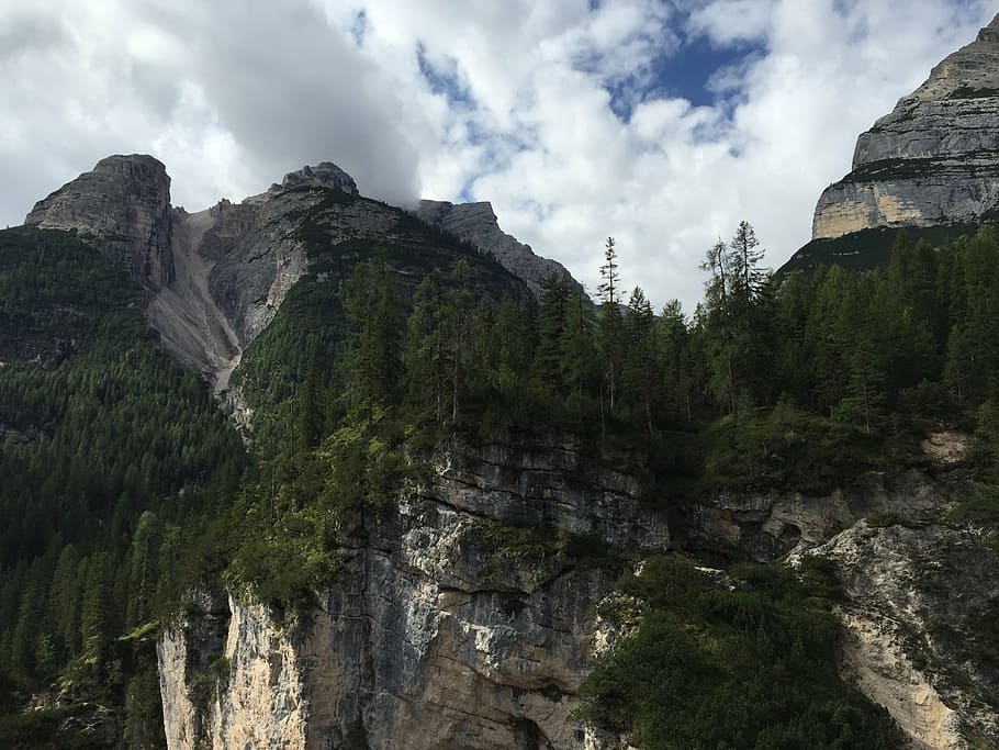 dolomites, mountains, landscape, nature, forest, italy, scenics HD wallpaper
