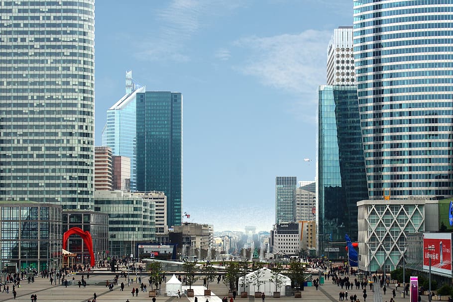 photography of glass buildings, paris, architecture, skyline HD wallpaper