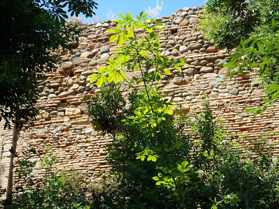 architecture, rammed earth, stone, wall, alhambra, blocks, monument HD wallpaper