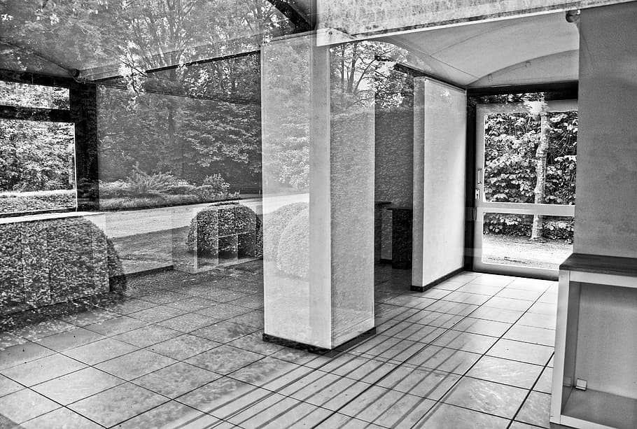 interior, floor, glass, wall, window, reflection, space, empty HD wallpaper