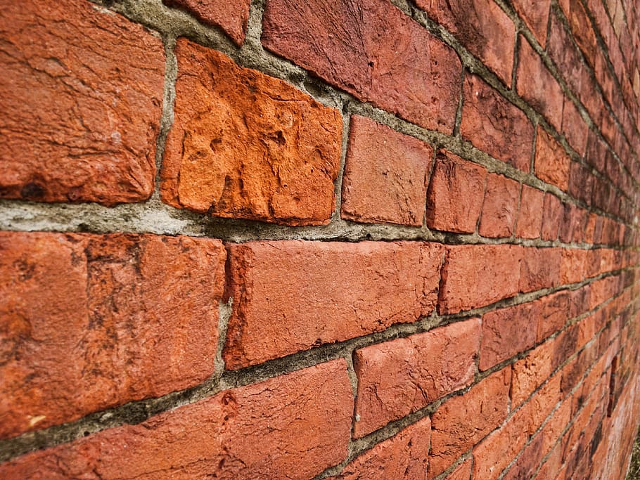close-up photo of brown wall bricks at daytime, brickwall, background HD wallpaper