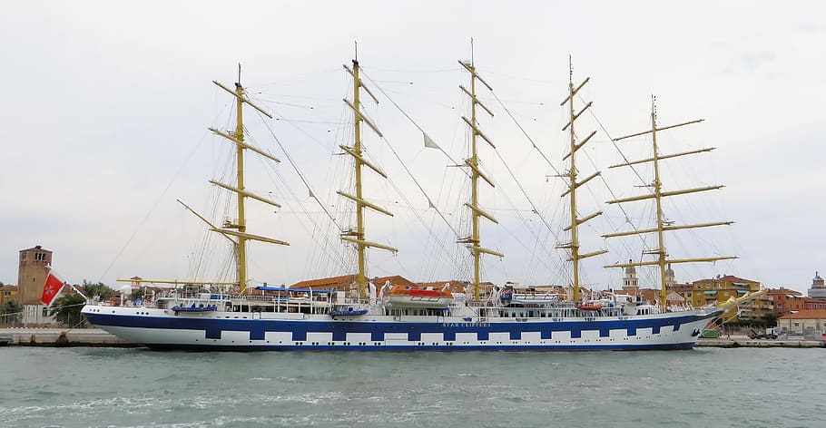 Five, Masted, Clip, Ship, Sailing, five-masted, old rig, sailing boat HD wallpaper