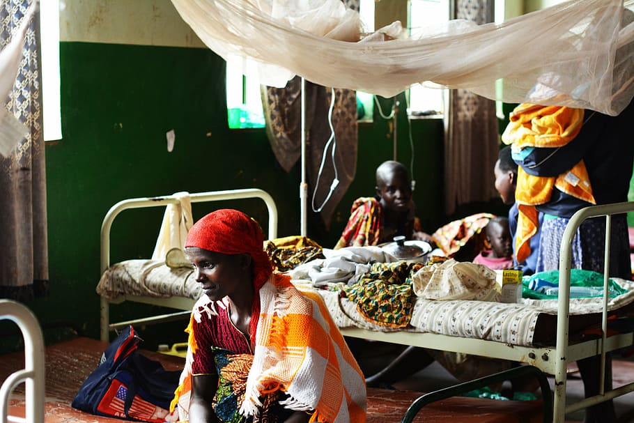 person wearing red bandanna, burundi, hospital, medical, cultures, HD wallpaper