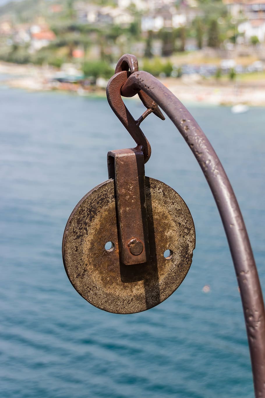 block and tackle, metal, iron, tool, rusty, old, rusted, work HD wallpaper