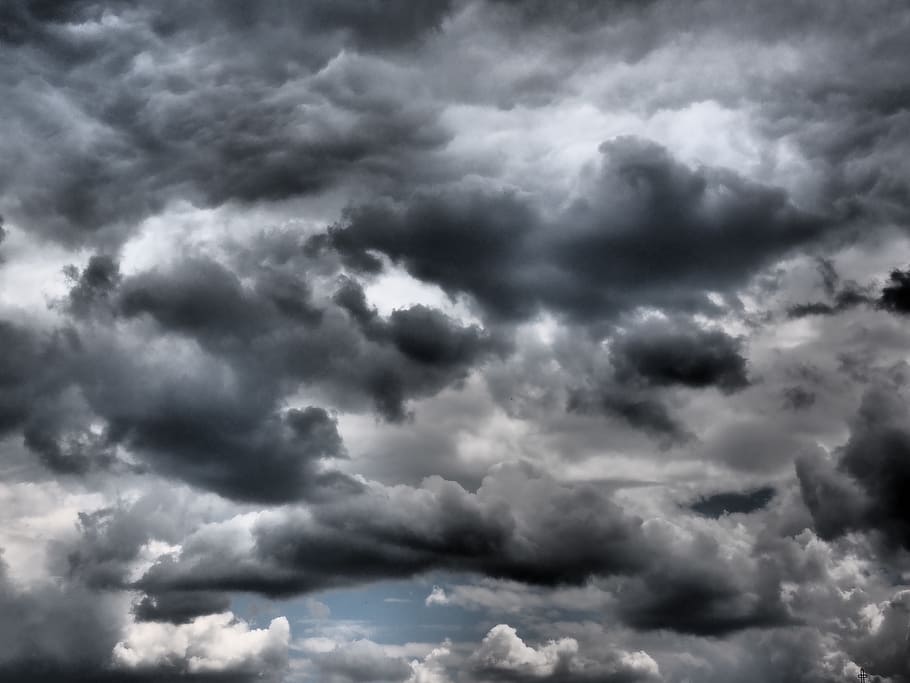bird's eye view photograph of cumulus clouds, white, gray, sky HD wallpaper