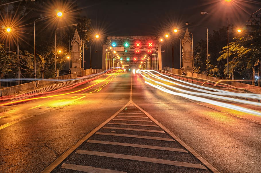 Bridge, Road, lane, bridge construction long exposure, slow shutter, HD wallpaper