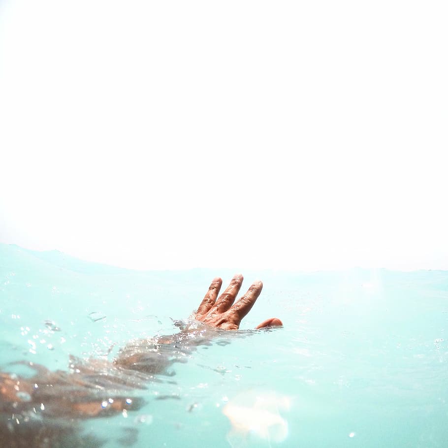 beach, fingers, hand, light, ocean, outdoors, sea, swimming HD wallpaper