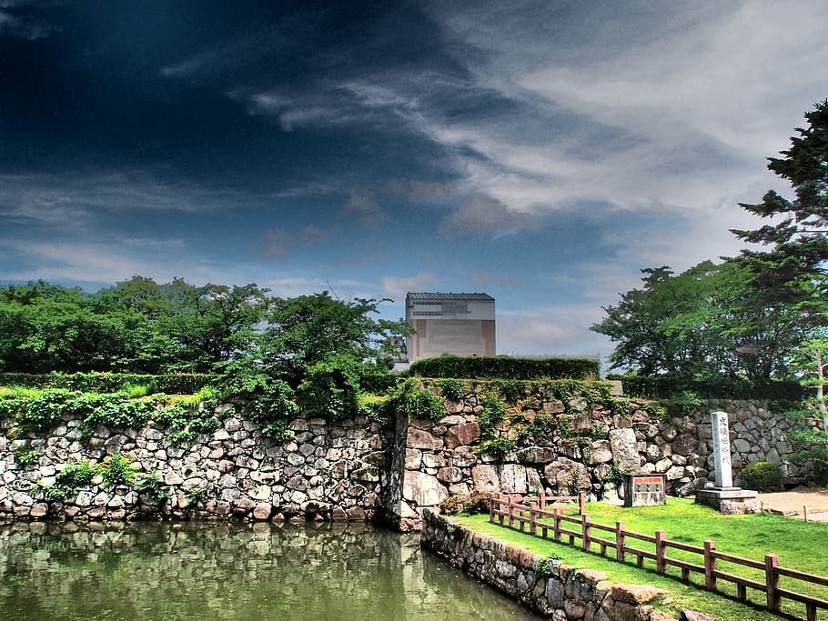 views, castle, himeji, plant, tree, built structure, sky, architecture HD wallpaper