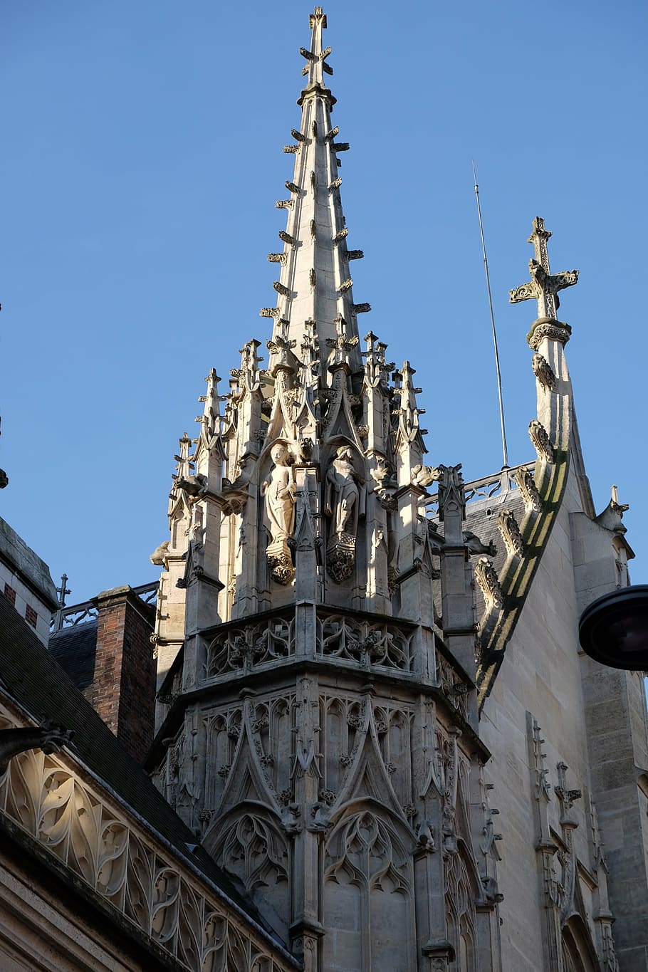 cathedral, sky, rouen, blue, built structure, architecture HD wallpaper