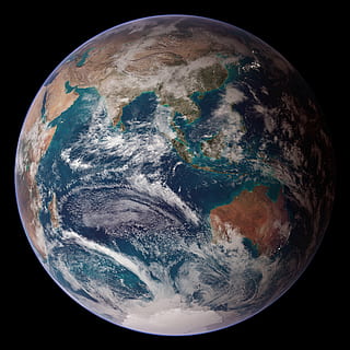 aerial view of earth, globe, world, eastern hemisphere, space HD wallpaper