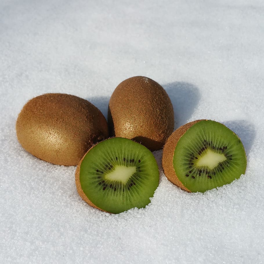 kiwi, fruit, vitamins, snow, food, kiwi - fruit, food and drink HD wallpaper