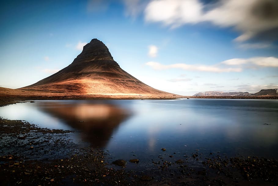 Reflection of Clouds in Lake, hdr, landscape, mountain, nature HD wallpaper