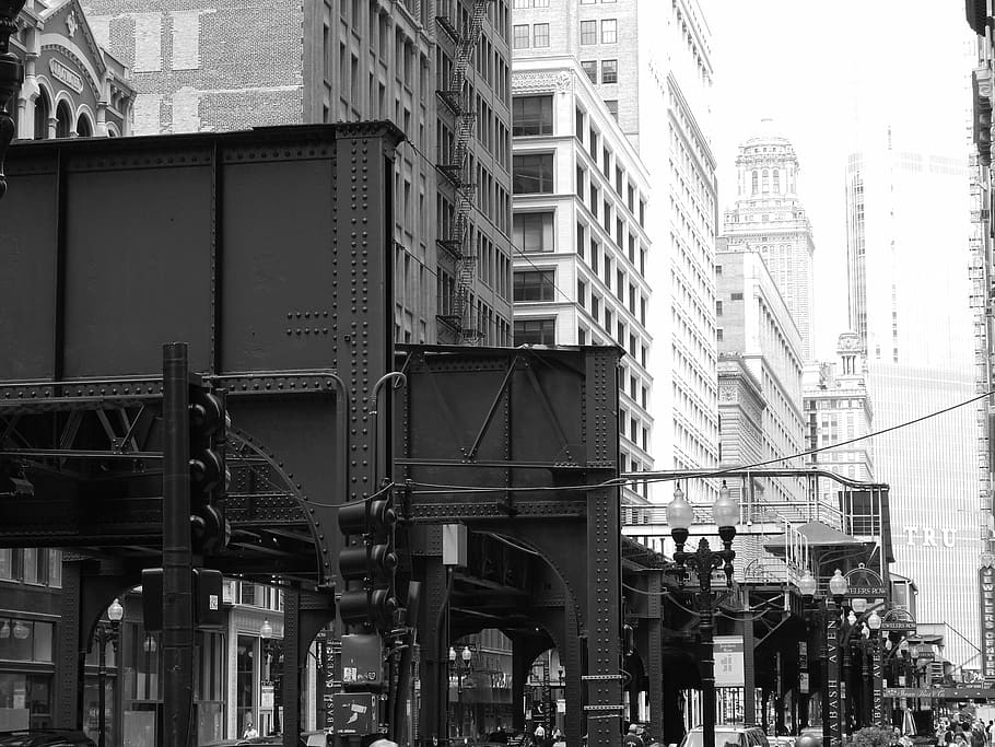 chicago, l, train, illinois, city, transportation, downtown HD wallpaper