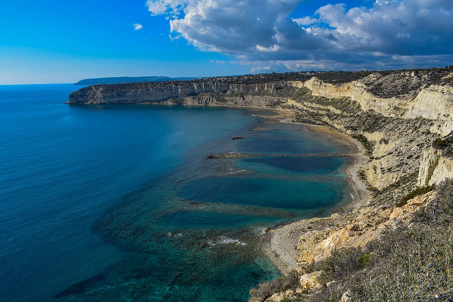 beach, cliffs, sea, coastline, landscape, scenic, spectacular HD wallpaper