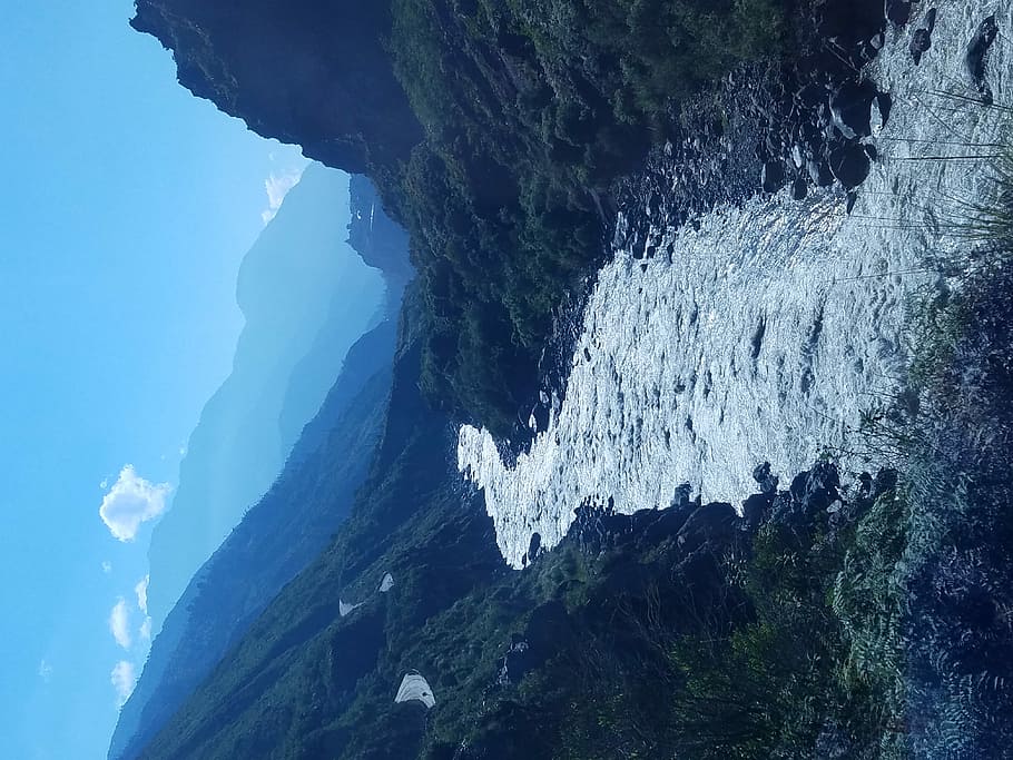 Ecuador 2018, river between green mountain under blue cloudy sky during daytime photo HD wallpaper