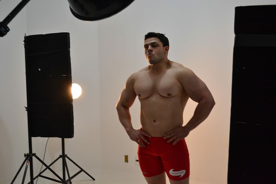 Strong, Muscle, Athlete, Studio, photo shoot, one man only HD wallpaper