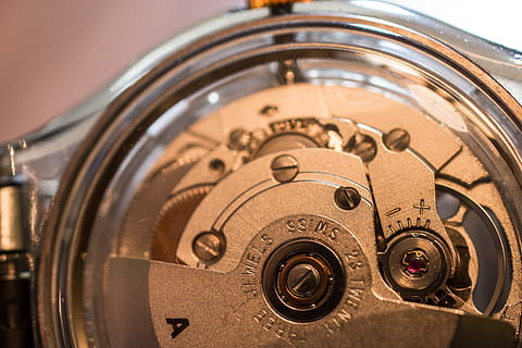 round gray mechanical watch, movement, mechanics, automatic watch HD wallpaper
